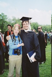 Kevin in his graduation robe with Jocelyn